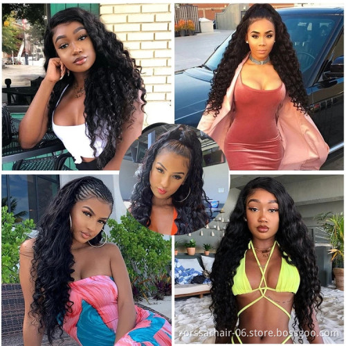 Top quality 200 density deep wave hd transparent lace frontal 13x6 wig 30 inch hd clear lace wig 12a lace front loose wave wigs